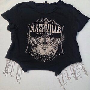 Trendy Nashville Music City Fringe Size XLarge Crop Top – Rock Your Style